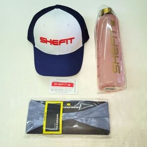 Shefit Accessory Bundle Trucker Hat Water Bottle Headband‎ Smartphone Grip New